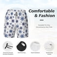 thumbnail image 5 of Lsque Mens Swim Trunks blue Snowflake Prints Pattern - Bathing Suit Compression Liner - Beach Swim Shorts Swimwear - (S-3XL) - Stretch Quick Dry -Medium, 5 of 9