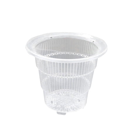 Follure 10cm Orchid Clear Flower Pot Plastic Slotted Breathable Orchid Pots A