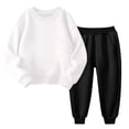 thumbnail image 1 of LIJCC Girls Fall And Winter Padded Round Neck Sweater Pants Two Piece Suit, 1 of 4