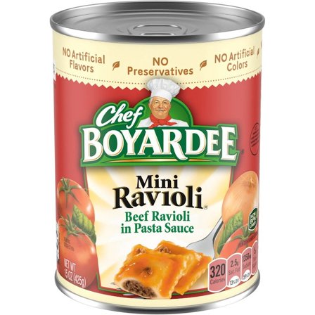 Chef Boyardee Overstuffed Beef Ravioli, Canned Food, 15 Oz Can, Pack of ...