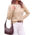 thumbnail image 4 of Fantaslook Crew Neck Knit Cardigan Sweaters for Women Button Front Sweater Tops Business Casual Fall Outfits, 4 of 10