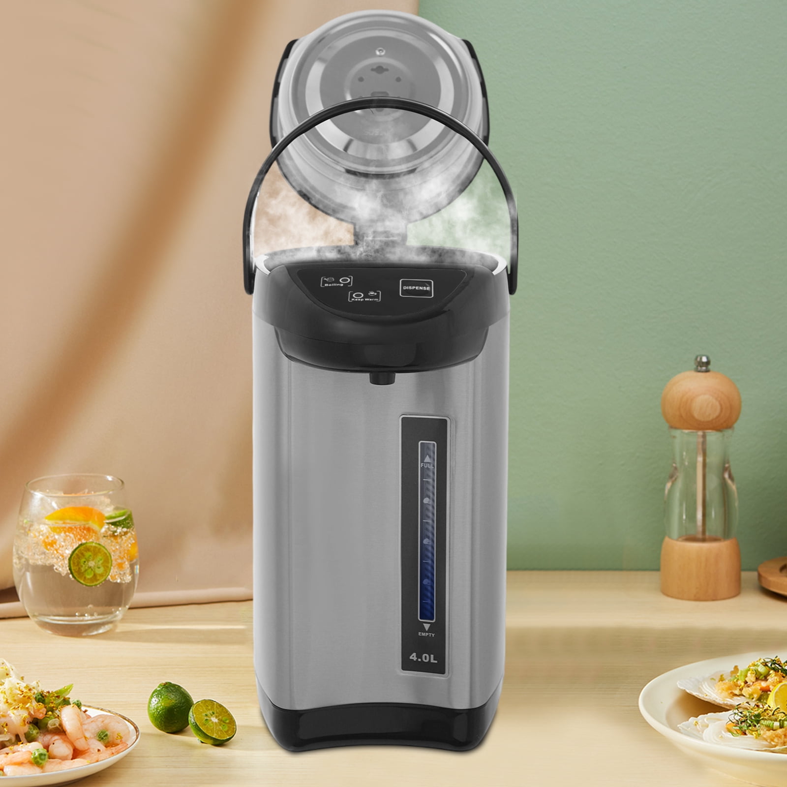 4L Household Electric Kettle for Boiling Water, 750W Stainless Steel Heat Preservation Water Boiler, Three Dispensing Modes