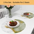 thumbnail image 5 of Green Gold Marble Round 13 Inch Placemats Set of 2, Modern Abstract Marble Crack Texture HeatResistant Non Slip Place Mats for Dining Table, Wipeable Braided Kitchen Table Mats for Housewarming, 5 of 9