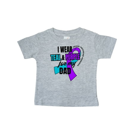 

Inktastic Suicide Prevention I Wear Teal and Purple for My Dad Gift Baby Boy or Baby Girl T-Shirt
