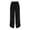 Black, variant on Girls Linen Pants Boho Wide Leg Elastic Waisted Casual Capri Pants Summer Harem Lounge with Pockets (Black, 8-9 Years)
