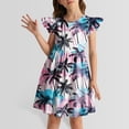 thumbnail image 2 of Girls Fashion Dresses Black Dress Girls Summer Dresses Floral Print Casual Sleeveless Dress for Toddler Kids Age 3 10 Playground School Outdoor Daily Wear Comfortable Breathable Outfit 5-6 Years, 2 of 4