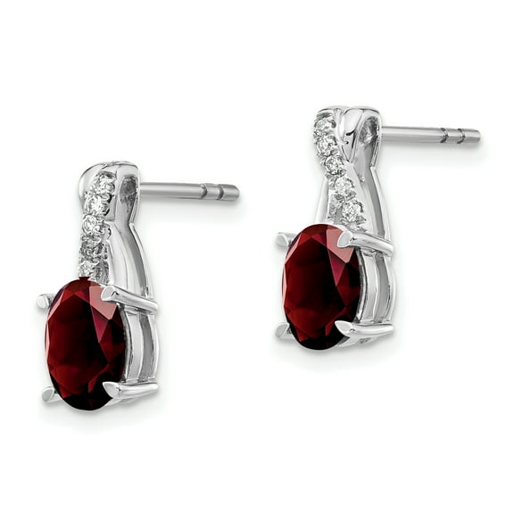 Primal Gold 14 Karat White Gold Garnet and Diamond Earrings