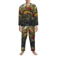 thumbnail image 3 of Hirioo Floral Rhino With Birds for Men's Pajama Sets 2 Piece Pjs Men's Long-Sleeved Pajama Set Button Down Sleepwear,S-XXL-Large, 3 of 7
