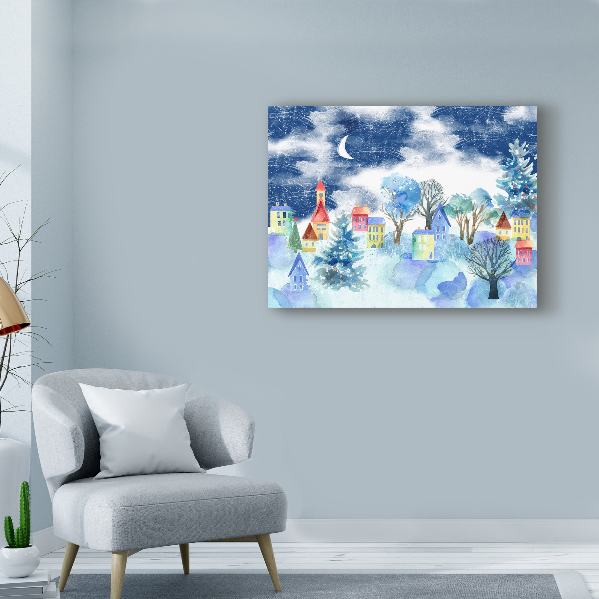 Trademark Fine Art 'Winter Village' Canvas Art by Lisa Powell Braun