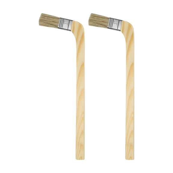 Uxcell Paint Brush 2Pcs 1" Brush Width Reusable Variety Angled Bend Brushes Radiator Paint for All Latex Oil Painting Furniture Walls Treatment, Brown