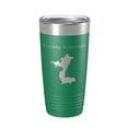 thumbnail image 1 of Napaug Reservoir Tumbler Lake Map Travel Mug Insulated Laser Engraved Coffee Cup Connecticut 20 oz Green, 1 of 1