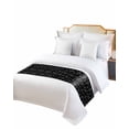 thumbnail image 2 of Xipuska Pumpkins Leaves Bed Runners for Queen Size Bed, Decorative Bed Throws for Foot of Bed, Thanksgiving Black Autumn Pastoral Bed Runner Sofa Throw Bedding Scarf Protector Slipcover for Bedroom, 2 of 6