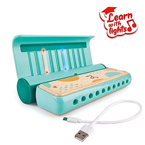 Hape Learn with Lights Harmonica | Capacidades de carga USB | Modo Inclinación y Banda | I Hape Hape