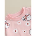 thumbnail image 4 of Baby Girls Pants Outfits Toddler Christmas Snowman Print Round Neck Sweatshirt and Pants Set, 4 of 8
