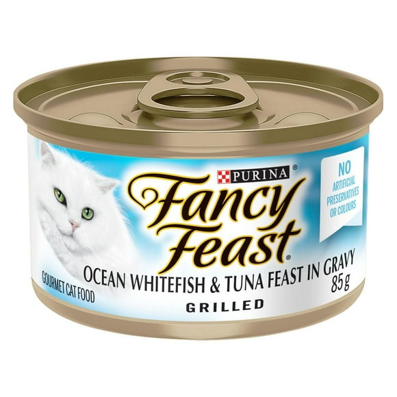 Fancy Feast Grilled Ocean Whitefish & Tuna in Gravy, Wet Cat Food 85g, 85g