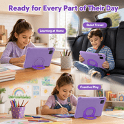Callsky 10.1 inch Android 15 Kids Tablet, ABCmouse Authorized Learning App, 12GB+64GB, 8-Hour Battery, Parental Controls, Google Kids Space, Purple