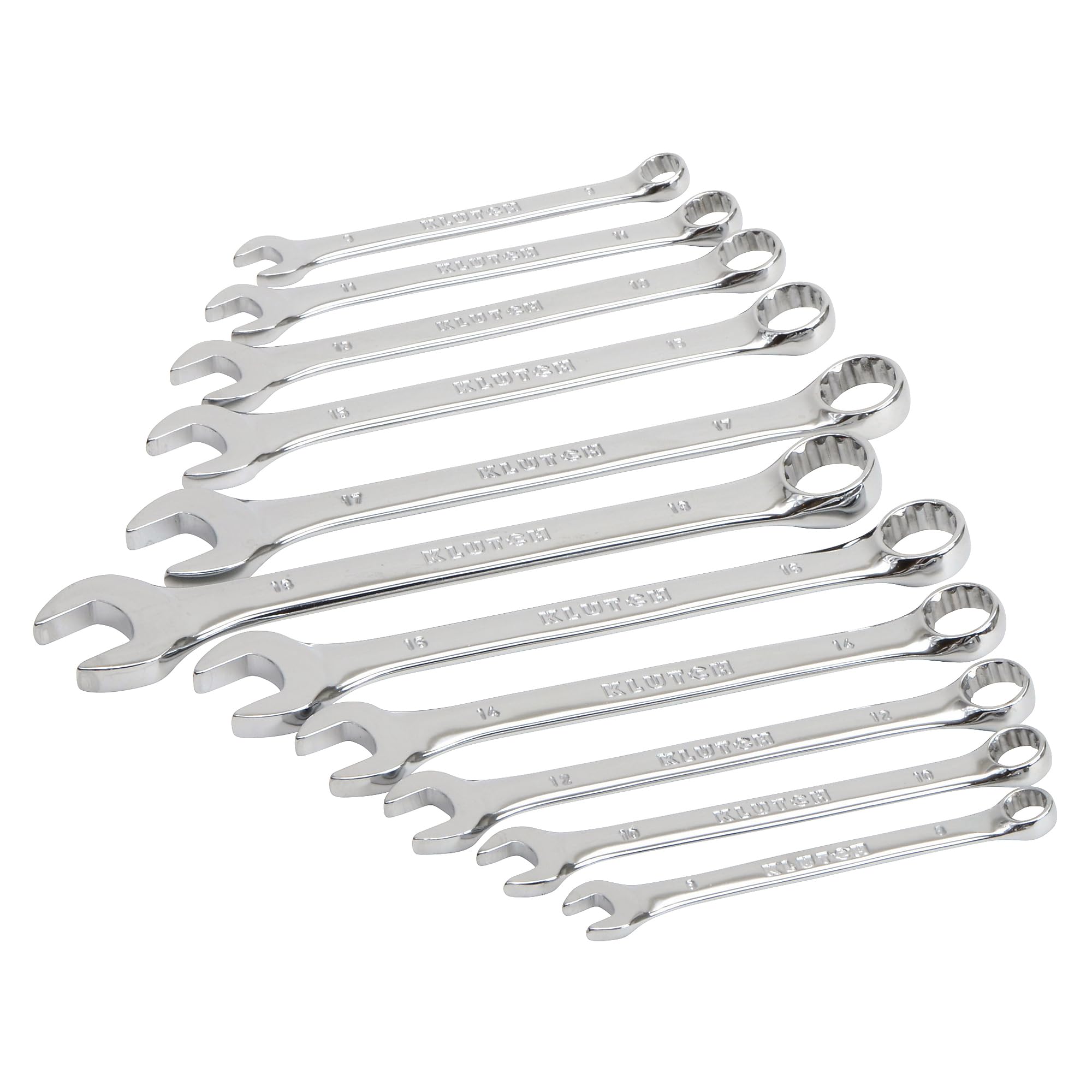Klutch 11-Pc. Combination Metric Wrench Set with Full Polish