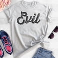 thumbnail image 2 of Evil Shirt, Unisex Women's Men's Shirt, Cute Evil Sassy Devilish Shirt, Girlfriend Shirt, Bad Girl Shirt, Heather Ash, X-Large, 2 of 6