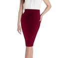 thumbnail image 2 of Ladies Fashion Women Solid Color Elastic Waist Drawstring Knee-High Skirt Business Casual Outfits A Line Skirt Casual Senior Front Women's Gifts, 2 of 5
