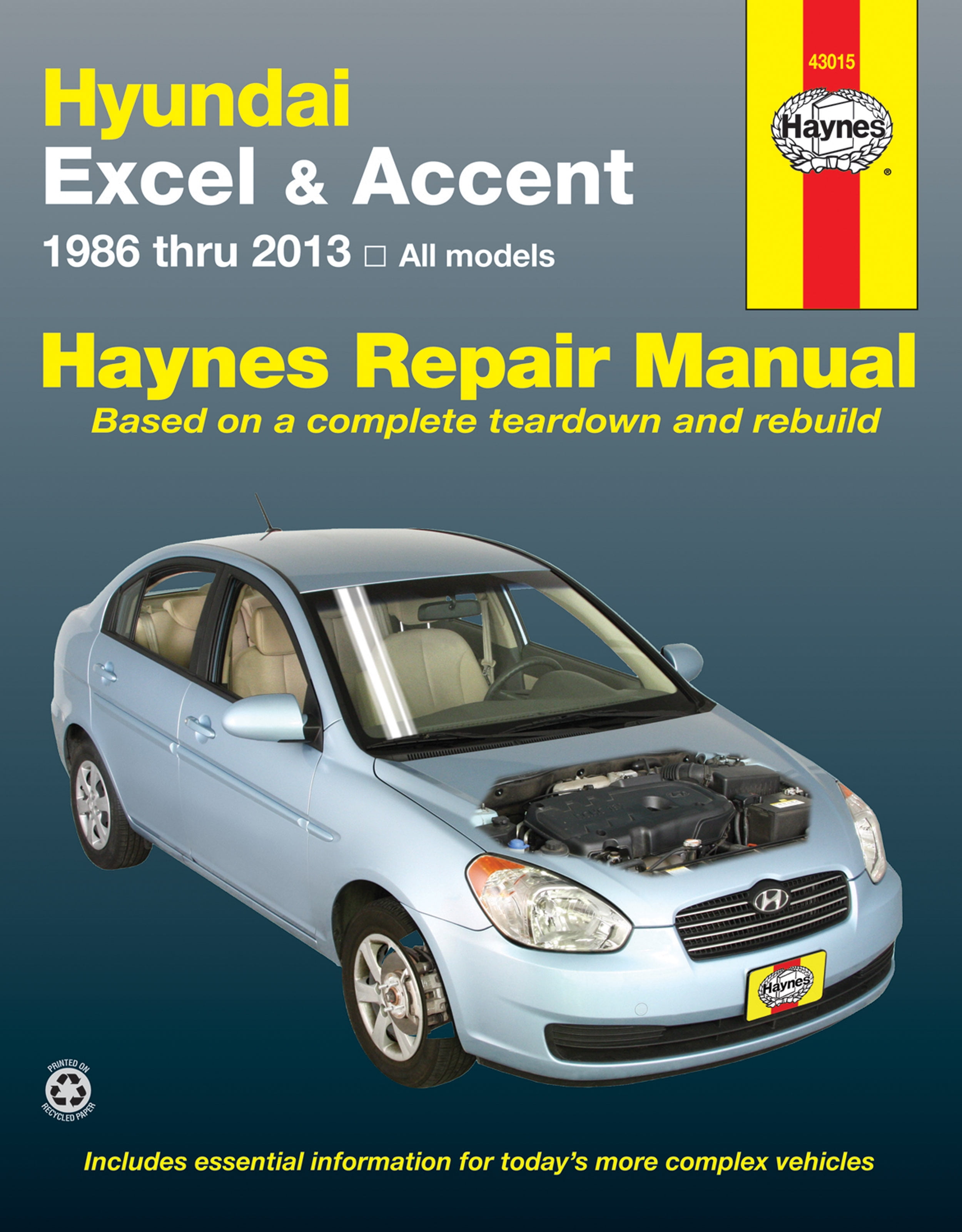 Hyundai Excel 86 94 Accent 95 13 Haynes Repair Manual Walmart Walmart 