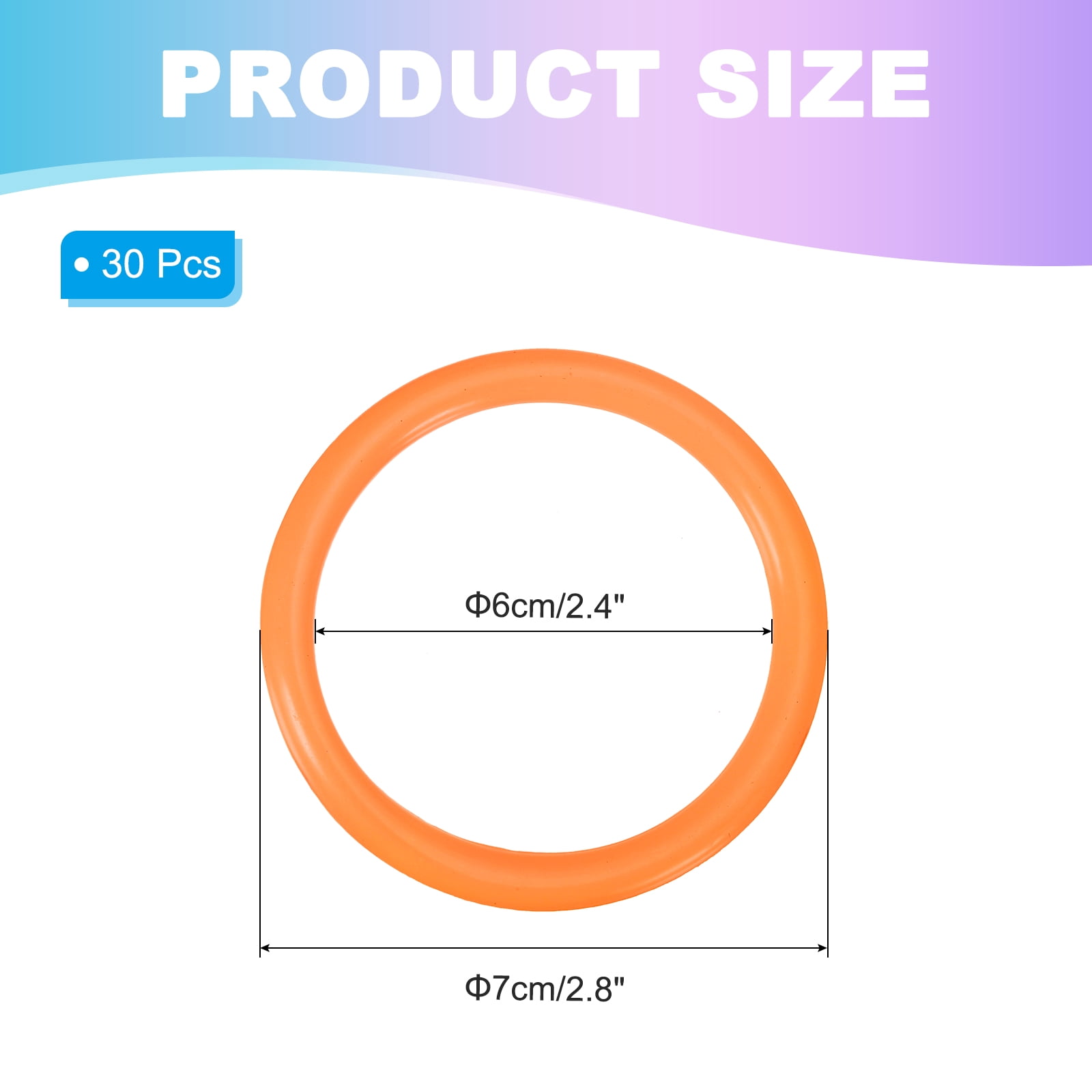 Uxcell Plastic Ring-Toss Rings for Bottles Carnival Rings Plastic Hoops for Speed and Agility Practice Outdoor Party Favor 2.8 Inch Orange