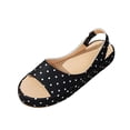 thumbnail image 2 of Samdudou Slingback Sandals for Women Open Toe Flatform Wedges Retro Polka Dot Print Wide Single Band Slip On Casual Summer Beach Vacation Everyday Stylish Footwear, 2 of 9