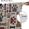 thumbnail image 5 of Dog Paw Print Curtains, Cartoon Dog Paw and Bones Window Treatment Thermal Insulated Curtain for Kids Living Room Bedroom 2 Panels Set, 52x84 inch, 5 of 7