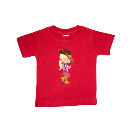 

Inktastic Cowboy Girl Girl With Cowboy Hat Blonde Hair Gift Baby Girl T-Shirt
