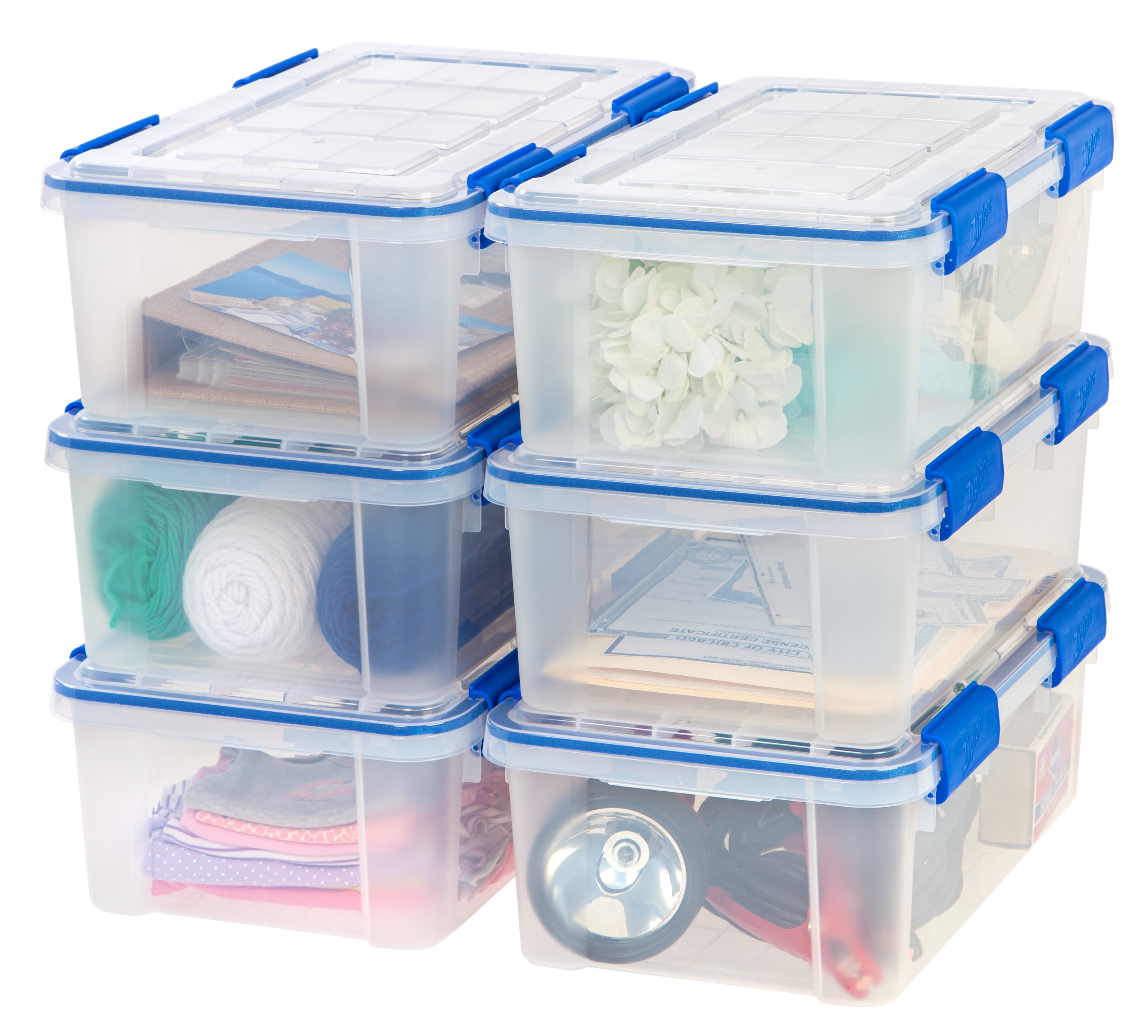 6 Pack Clear WeatherShield Storage Box Ziploc 16 Qt.//4 Gal