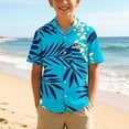 thumbnail image 2 of Atogsazn Kids Boys Hawaiian Floral Printed Shirts Children Casual Button Down Short Sleeve Shirt Beach Summer Tops Navy 9-10 Years Fashion, 2 of 8