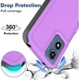 thumbnail image 3 of for Moto G Play 2024 Case: Dual Layer Protective Heavy Duty Cell Phone Cover Shockproof Rugged with HD Screen Protector - Military Protection Bumper Tough - Motorola Moto G Play 4G 2024, Purple, 3 of 15