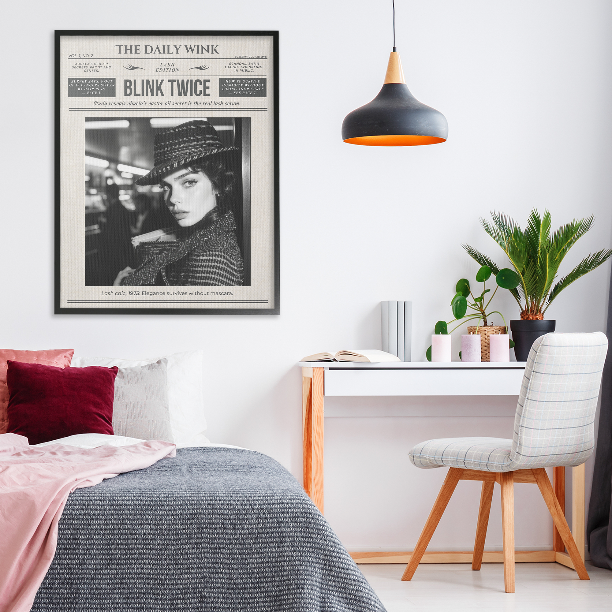 The Daily Wink Magazine Black Framed Giclee Art, design by A Barefoot Stylist
