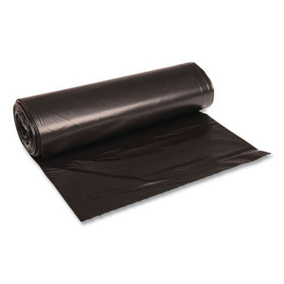 Low Density Repro Can Liners, 60 Gal, 1.2 Mil, 38" X 58", Black, 10 Bags/roll, 10 Rolls/carton | Bundle of 5 Cartons