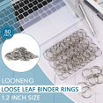 thumbnail image 2 of GFDYREE 1.2 Inch Loose Leaf Binder Rings, 80PCS Nickel Plated Steel Book Rings for Index Cards, Crafts, Reports, Flash Cards, Notebook, Keychain, Loose Leaf Paper, Photo Albums, 2 of 6