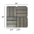 thumbnail image 5 of Outdoor Interlocking Patio Tiles 10 Pack, iRerts Waterproof Wood 12" x 12" Deck Patio Flooring Tiles with Plastic Base, Easy to Install Patio Flooring Tiles for Garden Porch Balcony Backyard, Gray, 5 of 7