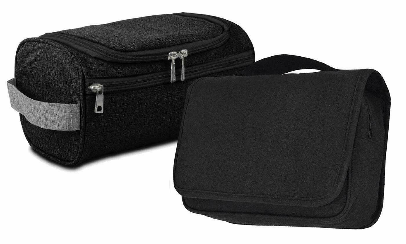 His & Her Waterproof Hanging Toiletry, Cosmetic and Shaving Travel Bags