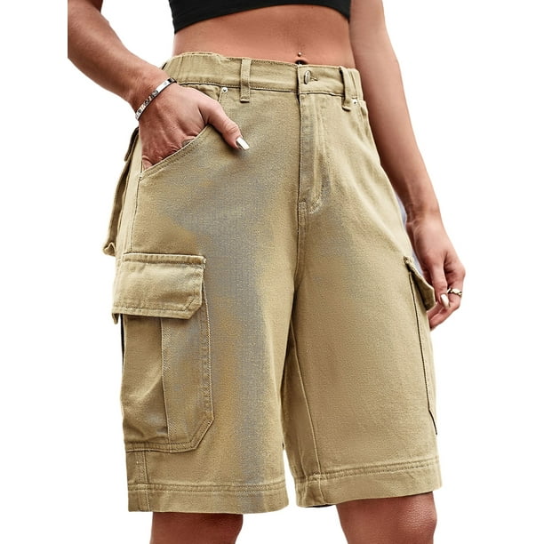 Ladies Denim Short Pant High Waist Cargo Shorts Women Lounge