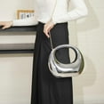 thumbnail image 4 of Metallic Womens Evening Bag Y2k Metallic Moon Shape Bag Acrylic Handbag Clutch Purse for Wedding Parties Travel 2024, 4 of 9