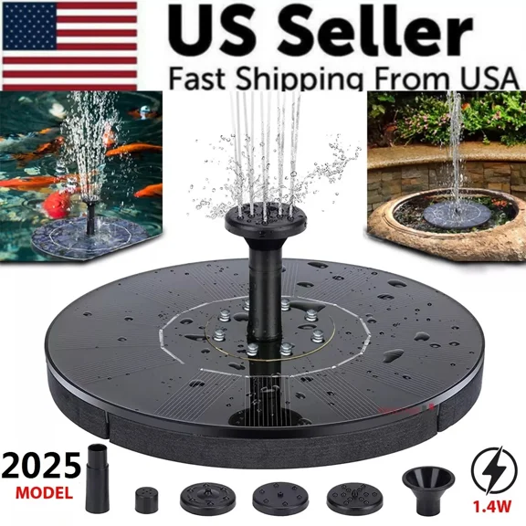 PURELY- Solar Power Fountain Submersible Floating Water Pump Bird Bath Pond Garden Decor