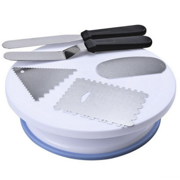 Piezas de Plato Giratorio para Pasteles, Plato Giratorio para Pasteles de Fondant, Plato Giratorio para Pasteles, Espátula de Pastelería de Plástico para Hornear, Decoración de Pasteles, 6 Piezas