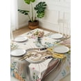 thumbnail image 3 of Beige Easter Bunny Suqare Tablecloth - 54 x 54 Inch, Spring Easter Eggs Floral Rustic Burlap Waterproof & StainResistant Tablecloth, Washable Oil-proof Table Cover for Dining/Party/Wedding/Buffet, 3 of 9