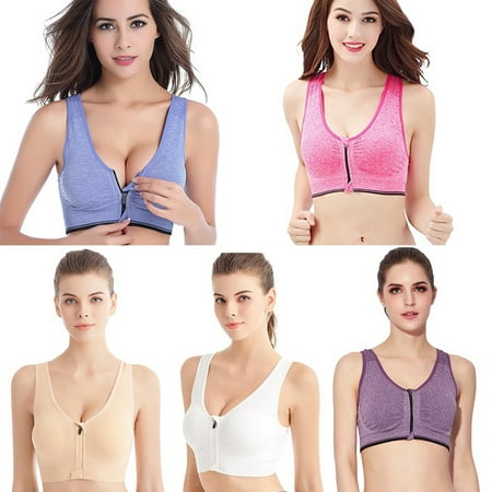 

Feiona Women Front Buckle Zipper No Steel Bra Ladies Professional Shockproof Vest Running Yoga Fitness Sports Bra Weight loos Workout