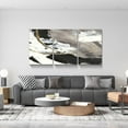 thumbnail image 4 of 3 Piece Abstract Wall Art Black and White Paintings Minimalist Wall Decor Gold Line Modern Artwork Picture HD Canvas Print,Framed for Living Room Bedroom Bathroom, 12"x16"x3 Panels, 4 of 7