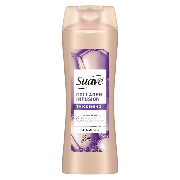 Shampoo Suave Professionals para engrosar el cabello fino con colágeno, 375 ml