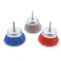 TOP! 3Pcs 3Inch Nylon Filament Abrasive Wire Cup Brush Kit with 1/4 Inch Shank, Include Fine Medium Coarse Grit Removal Rust