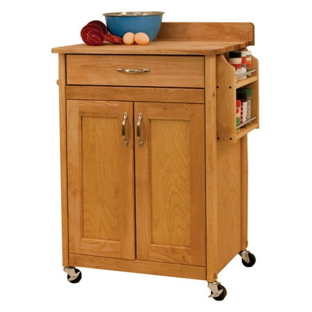 Catskill Craftsman Deluxe Butcher Block Cart Portable Kitchen Cart - Walmart.com