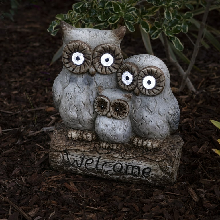 owl様 Dazzle Bright 2 Pack Owl Figure Solar LED Lights, Resin