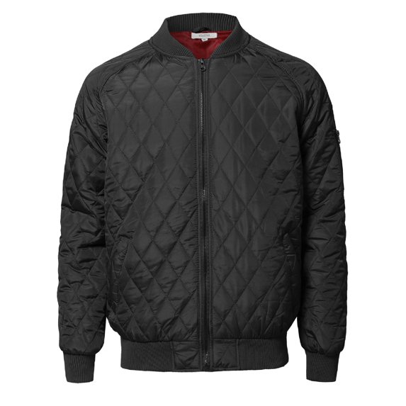 FashionOutfit Men's Casual Basic Quilted Bomber Jacket