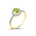 thumbnail image 2 of 1/2 Carat T.G.W. Peridot And 1/20 Carat T.W. White Diamond Sterling Silver Ring, 2 of 4