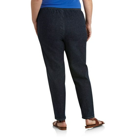 Women's Plus-Size 2-Pocket Pull-On Stretch Woven Pants, Available in ...